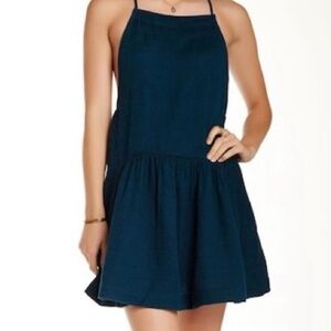free people teal/ Navy Blue Women's Dress